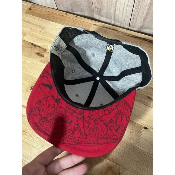 Flash Lightning Bolt DC Comics Gray Adjustable Snapback Baseball Cap Hat - Picture 6 of 8